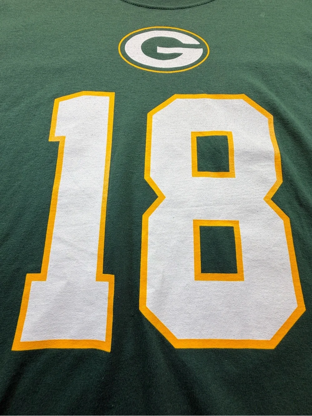 Green Bay Packers Randall Cobb #18 NFL Team Apparel T-Shirt Men’s L NWT
